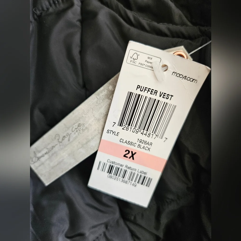 American Rag Black Puffer Vest - Picture 5 of 5